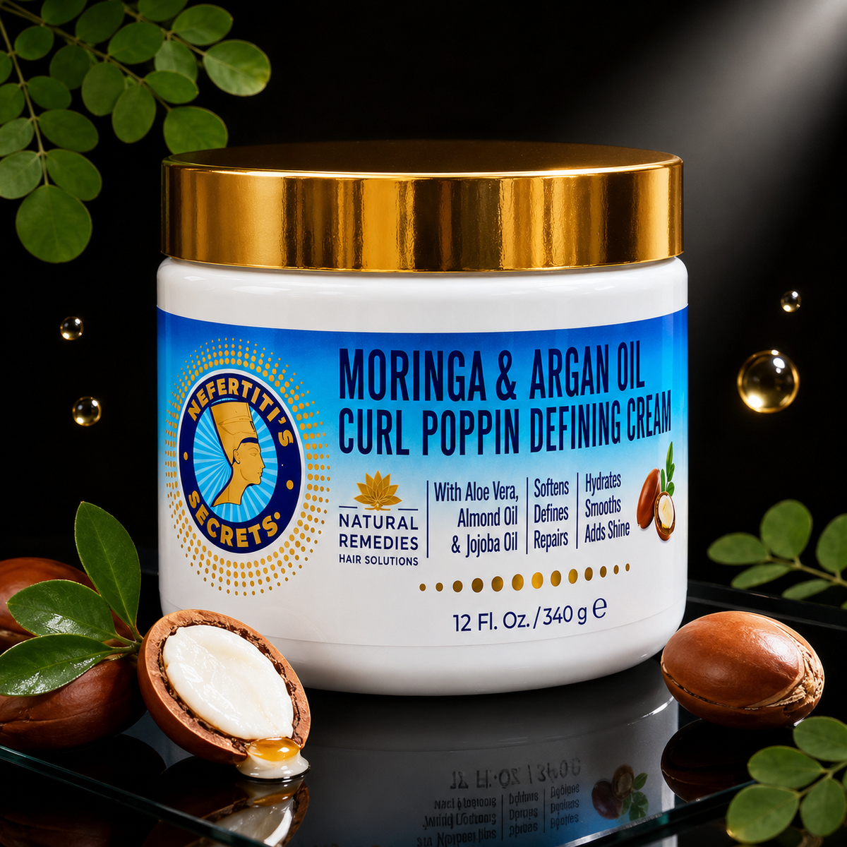 Moringa &amp; Argan Oil Curl Poppin Cream 12oz