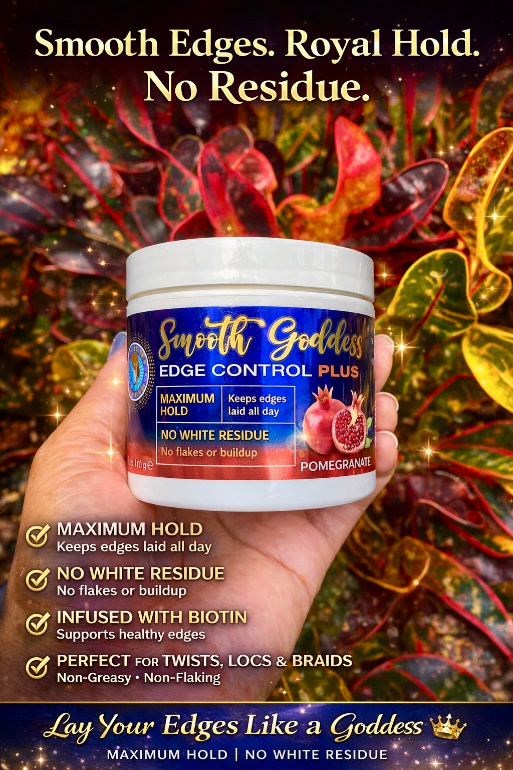 Smooth Goddess Edge Control Plus Pomegranate 4oz