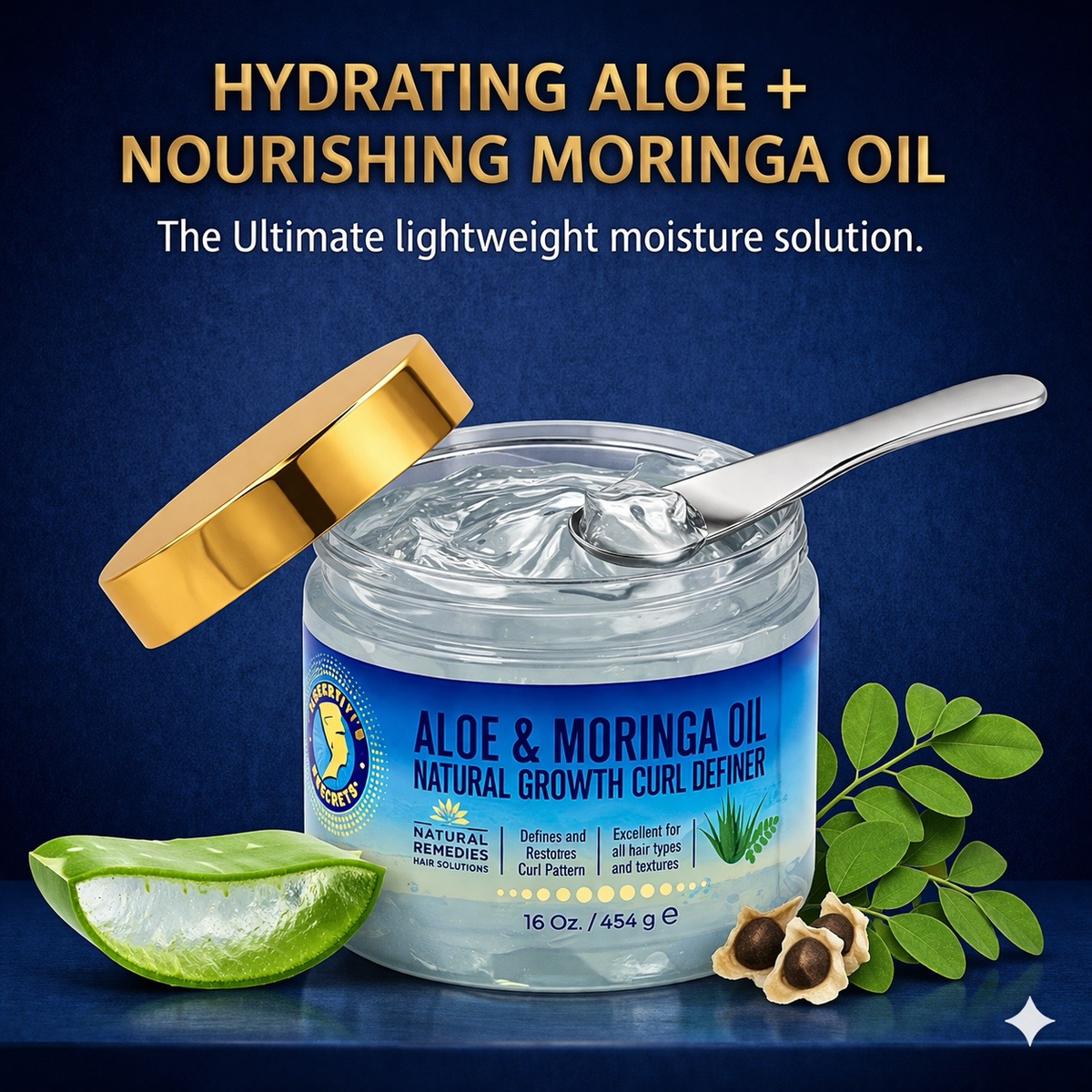 Aloe &amp; Moringa Oil Natural Growth Curl Definer 16oz