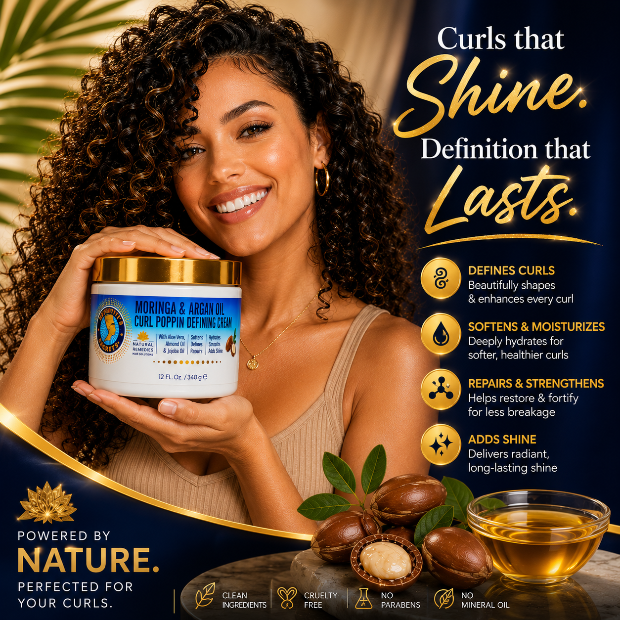 ベアトップ+チューブトップ Hawaii Muse by rimo Crinkle shirring top Moringa & Argan Oil Curl Cream 12oz - Nefertiti's Secrets