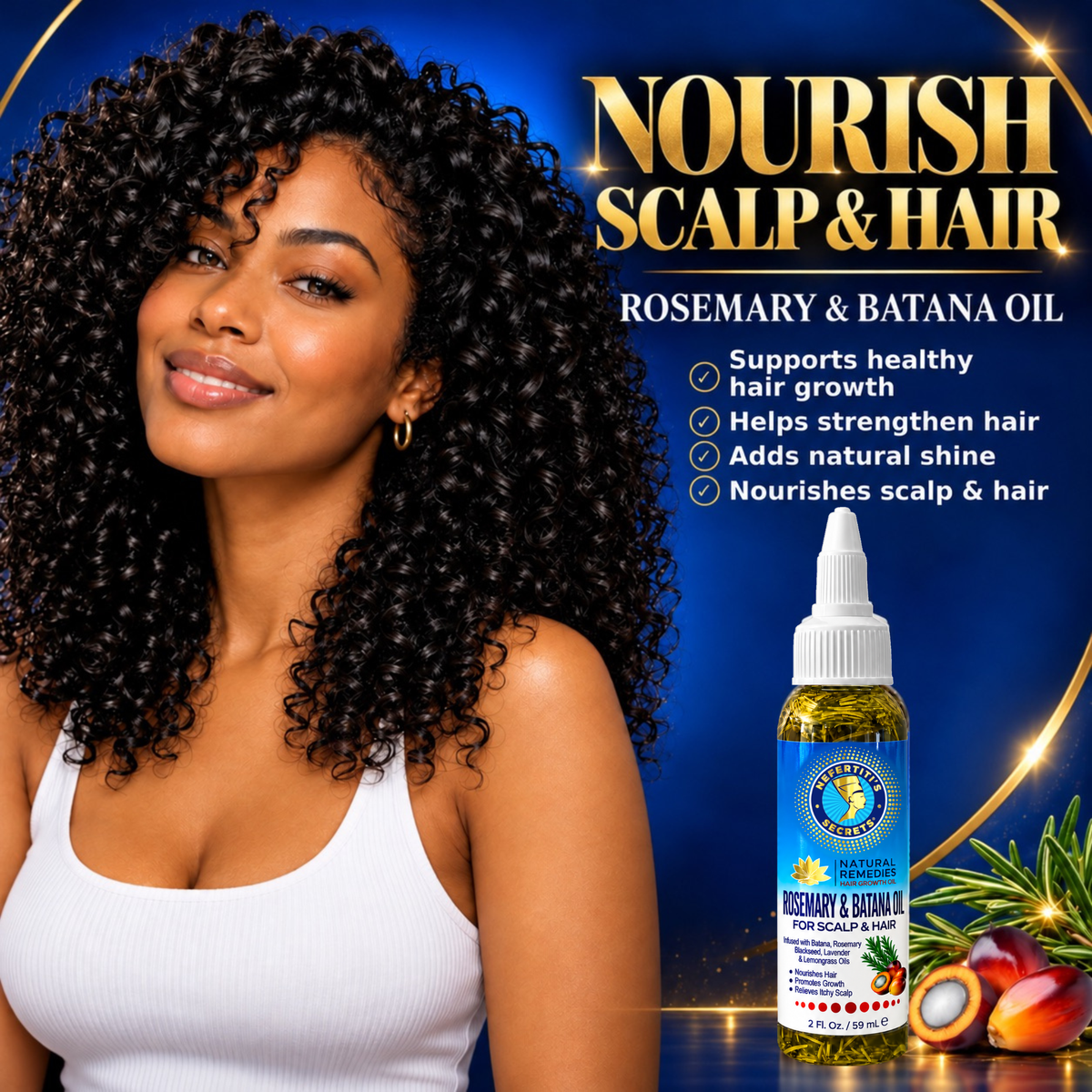 Nefertiti’s Secrets Rosemary &amp; Batana Oil 2oz