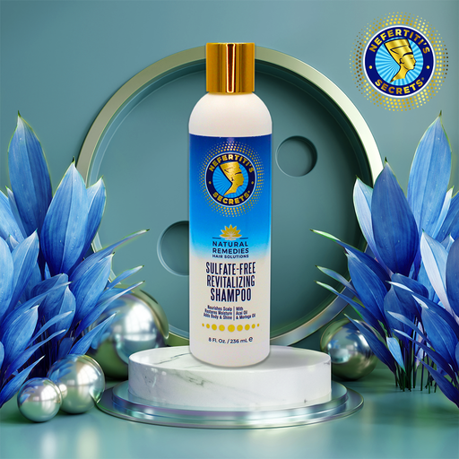 Sulfate free shampoo blue background